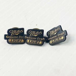 3 pc Miller Light Beer Vintage Lapel Pins